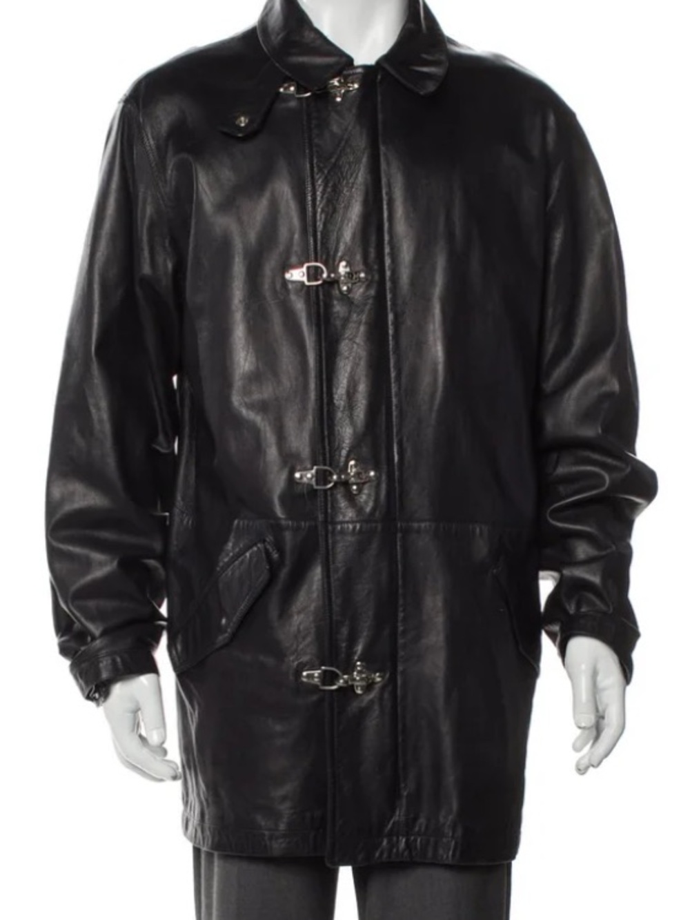 Lauren Ralph Lauren Purple label lambskin fisherman hook Leather Jacket